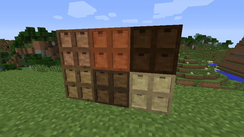 材質の違う2x2の引き出し